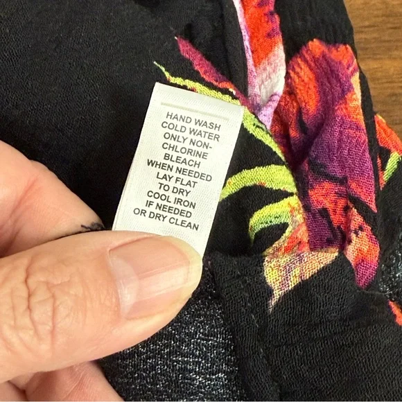 Cato 26/28W Black Floral Cold Shoulder Lace Detail Top Plus Size Boho Chic - Picture 8 of 9